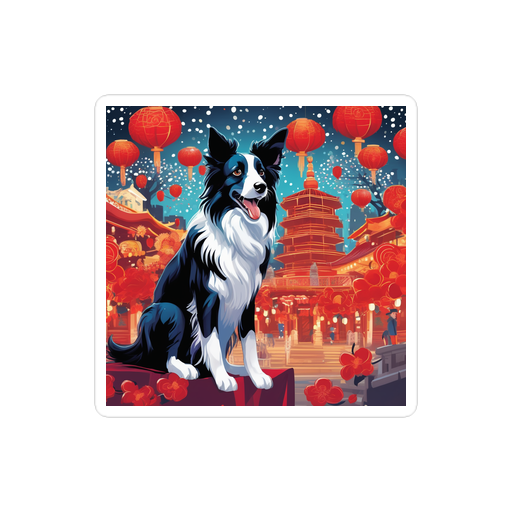 PugMug Custom Border Collie Sticker