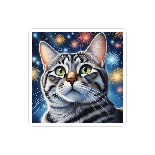 PugMug Custom Tabby American Shorthair Cat Sticker