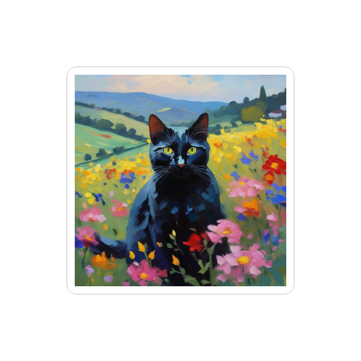 PugMug Custom Black Companion Cat Sticker