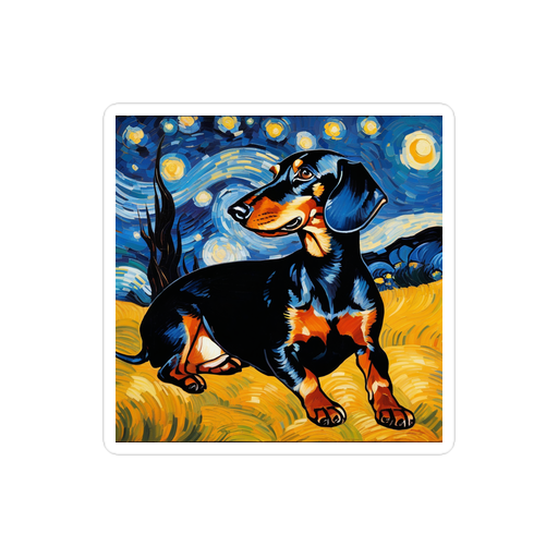 PugMug Custom Black Dachshund Sticker
