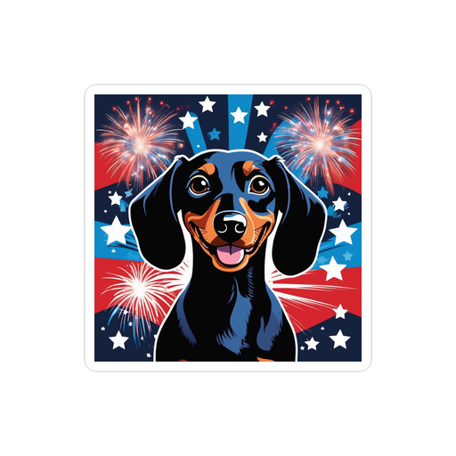 PugMug Custom Black Dachshund Sticker