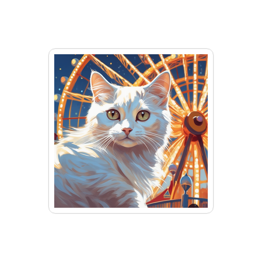 PugMug Custom White Companion Cat Sticker