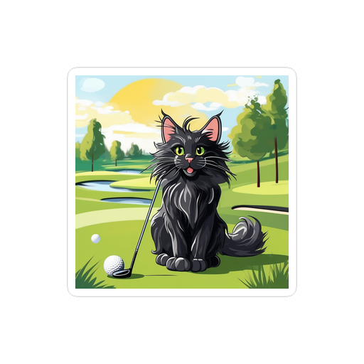 PugMug Custom Black Maine Coon Cat Sticker