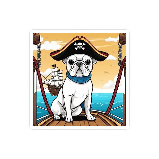 PugMug Custom White French Bulldog Sticker