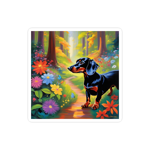 PugMug Custom Black Dachshund Sticker