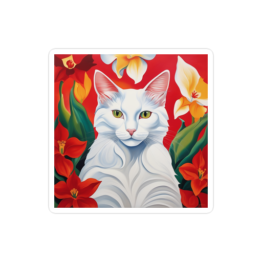 PugMug Custom White Companion Cat Sticker