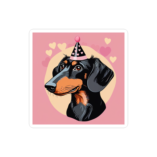 PugMug Custom Black Dachshund Sticker