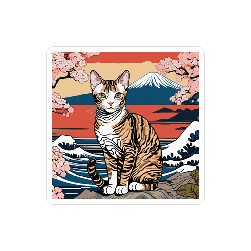 PugMug Custom Tabby Devon Rex Cat Sticker