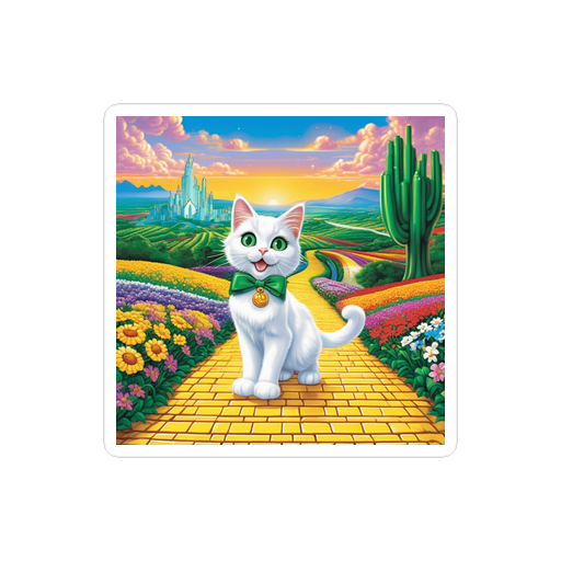 PugMug Custom White Companion Cat Sticker