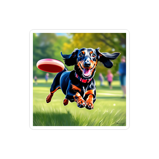 PugMug Custom Black Dachshund Sticker