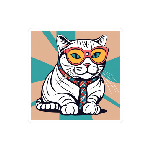PugMug Custom Tabby Scottish Fold Cat Sticker