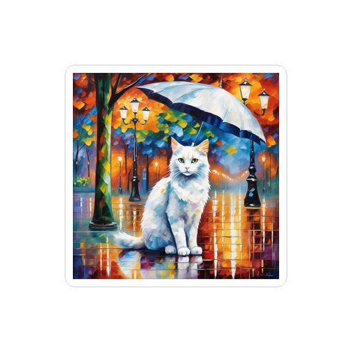 PugMug Custom White Companion Cat Sticker