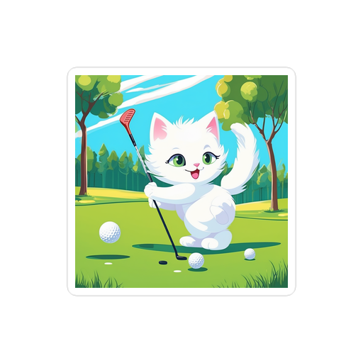 PugMug Custom White Companion Cat Sticker