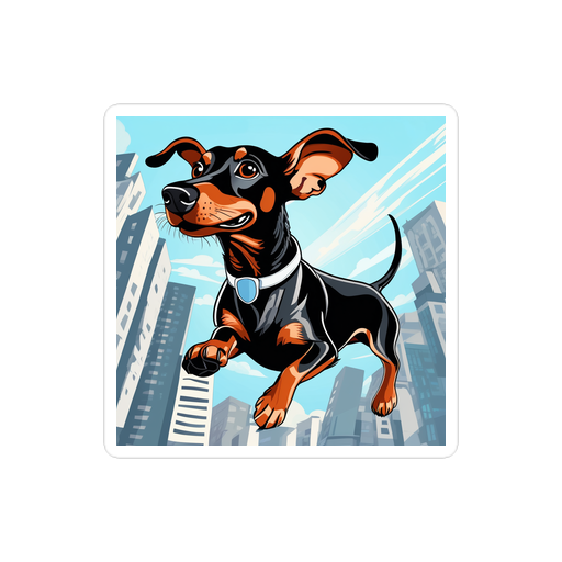 PugMug Custom Black Dachshund Sticker