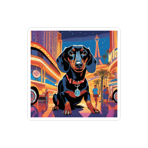 PugMug Custom Black Dachshund Sticker