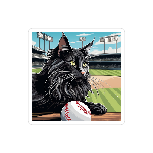PugMug Custom Black Maine Coon Cat Sticker