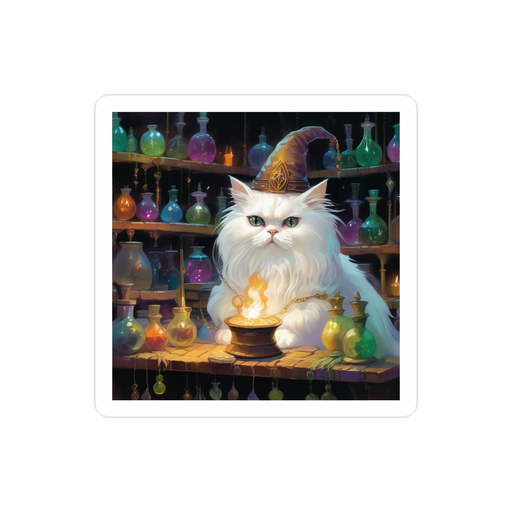 PugMug Custom White Persian Cat Sticker