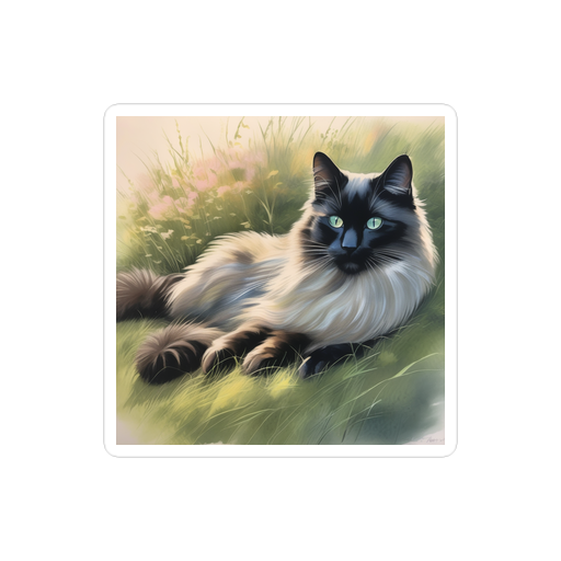 PugMug Custom Black Ragdoll Cat Sticker