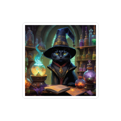 PugMug Custom Black American Shorthair Cat Sticker