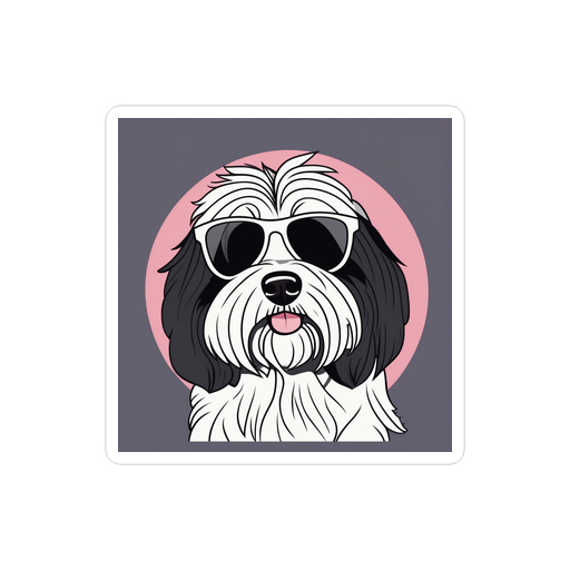 PugMug Custom Black-and-white Havanese Dog Sticker