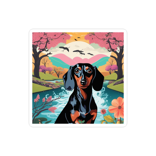 PugMug Custom Black Dachshund Sticker