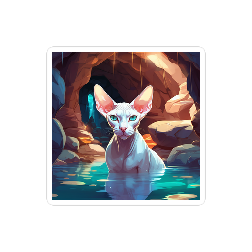 PugMug Custom White Sphynx Cat Sticker