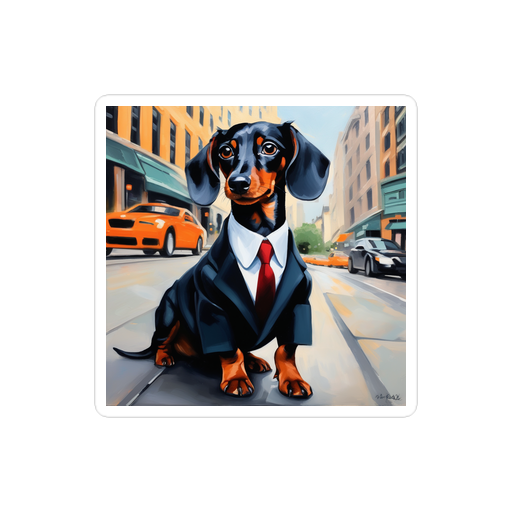PugMug Custom Black Dachshund Sticker