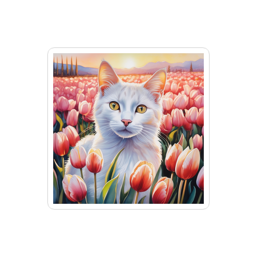 PugMug Custom White Companion Cat Sticker