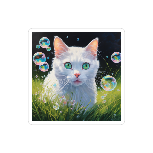 PugMug Custom White Companion Cat Sticker