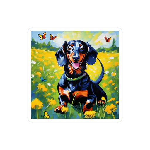 PugMug Custom Black Dachshund Sticker