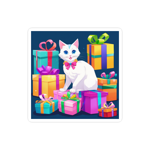 PugMug Custom White Companion Cat Sticker