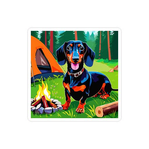 PugMug Custom Black Dachshund Sticker