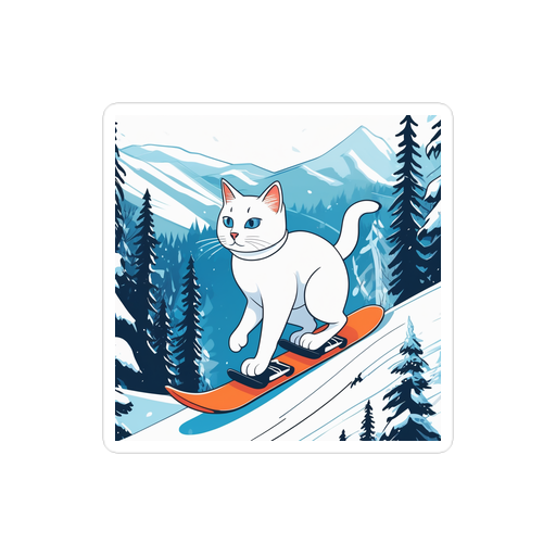 PugMug Custom White Companion Cat Sticker