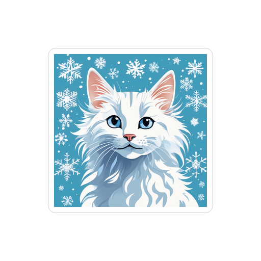 PugMug Custom White Companion Cat Sticker