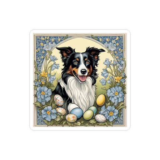 PugMug Custom Blue Merle Border Collie Sticker