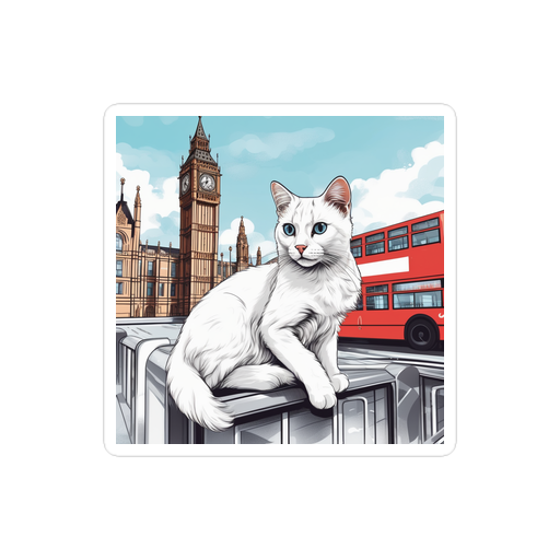 PugMug Custom White Exotic Cat Sticker