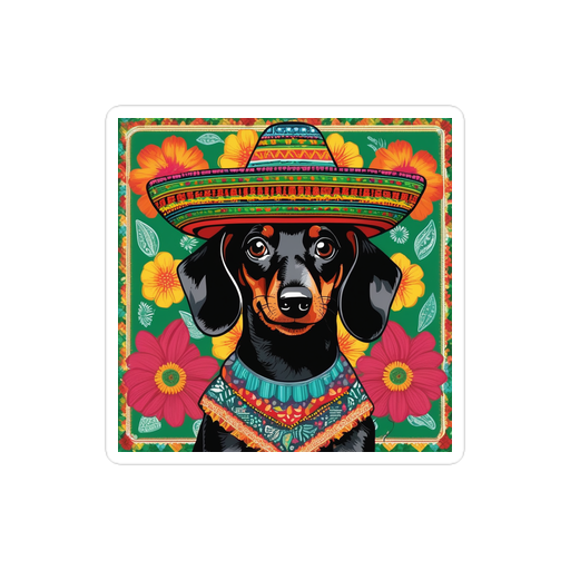 PugMug Custom Black Dachshund Sticker