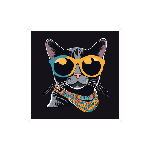 PugMug Custom Black American Shorthair Cat Sticker
