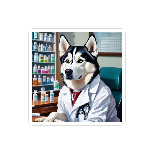 PugMug Custom Siberian Husky Sticker