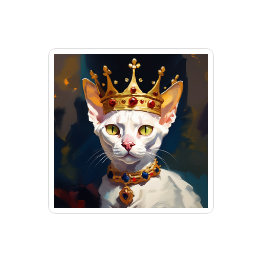 PugMug Custom White Devon Rex Cat Sticker