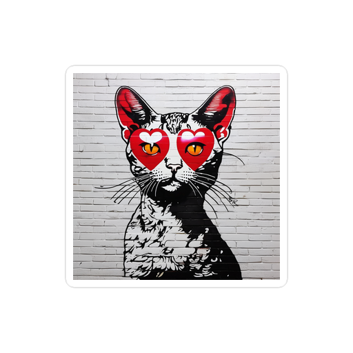 PugMug Custom Tabby Devon Rex Cat Sticker