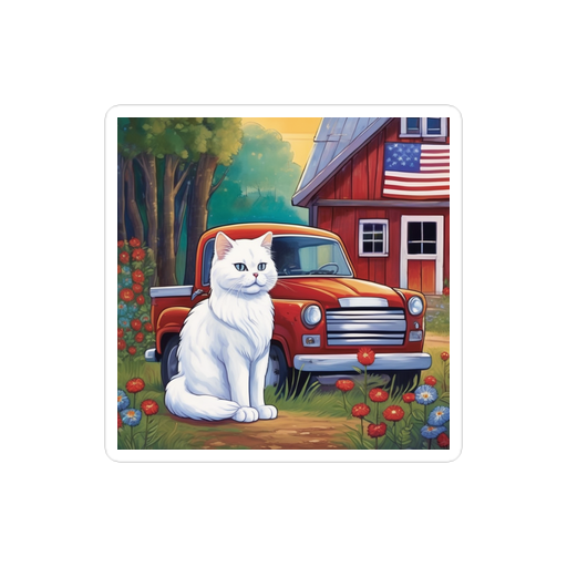 PugMug Custom White Persian Cat Sticker