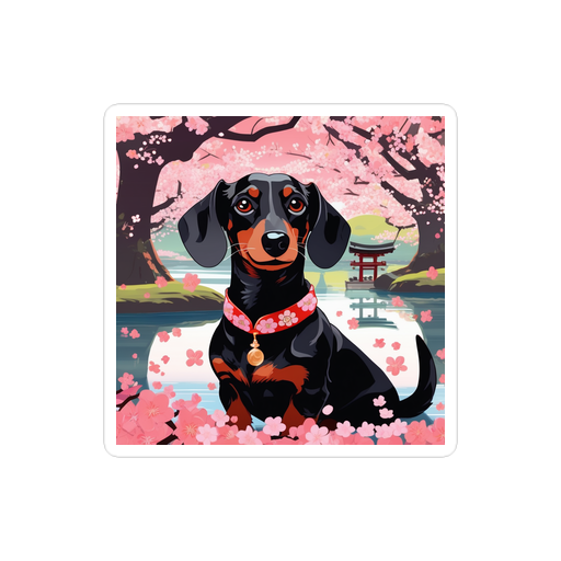 PugMug Custom Black Dachshund Sticker