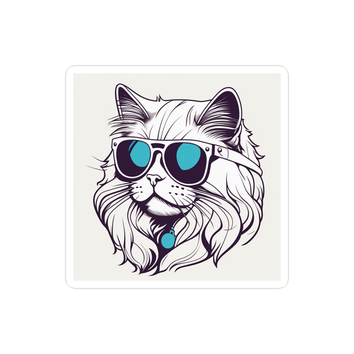 PugMug Custom White Persian Cat Sticker