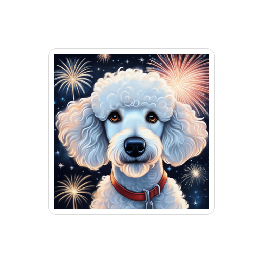 PugMug Custom White Poodle Sticker