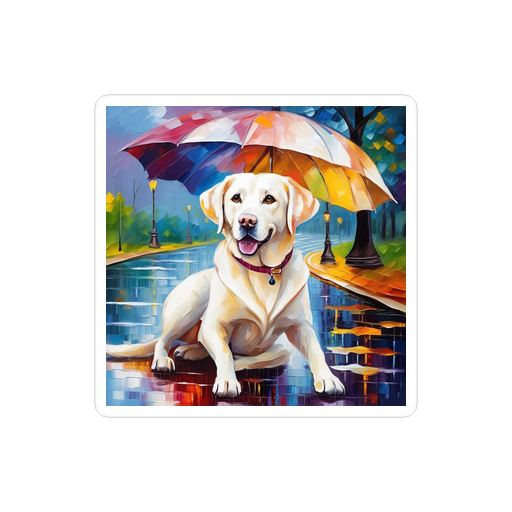 PugMug Custom White Labrador Retriever Sticker