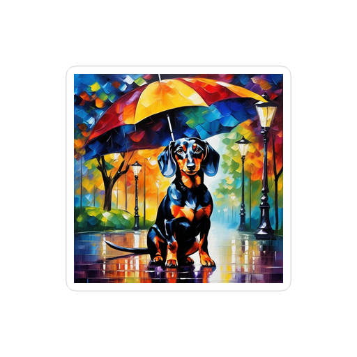 PugMug Custom Black Dachshund Sticker