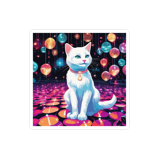 PugMug Custom White Companion Cat Sticker