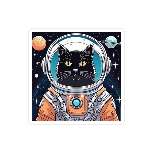 PugMug Custom Black Companion Cat Sticker