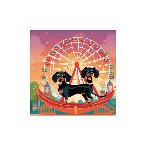 PugMug Custom Black Dachshund Sticker